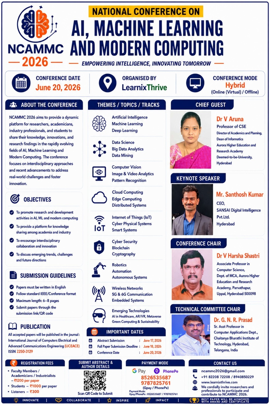 NCAMMC 2026 National Conference on AI, Machine Learning and Modern Computing poster